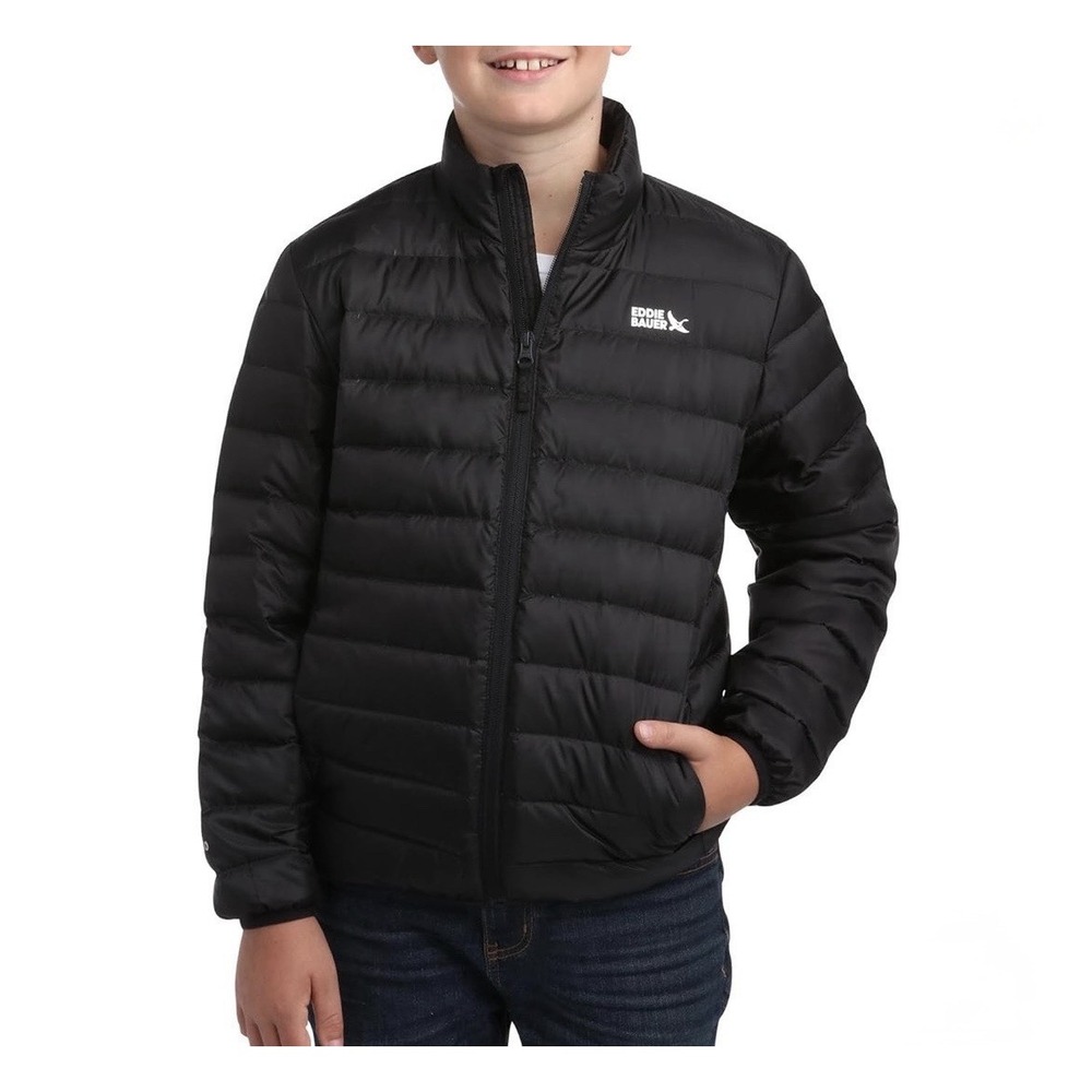 Eddie Bauer Kids CirrusLite 650 Down Puffer Jacket Black M 7/8 Packable Coat